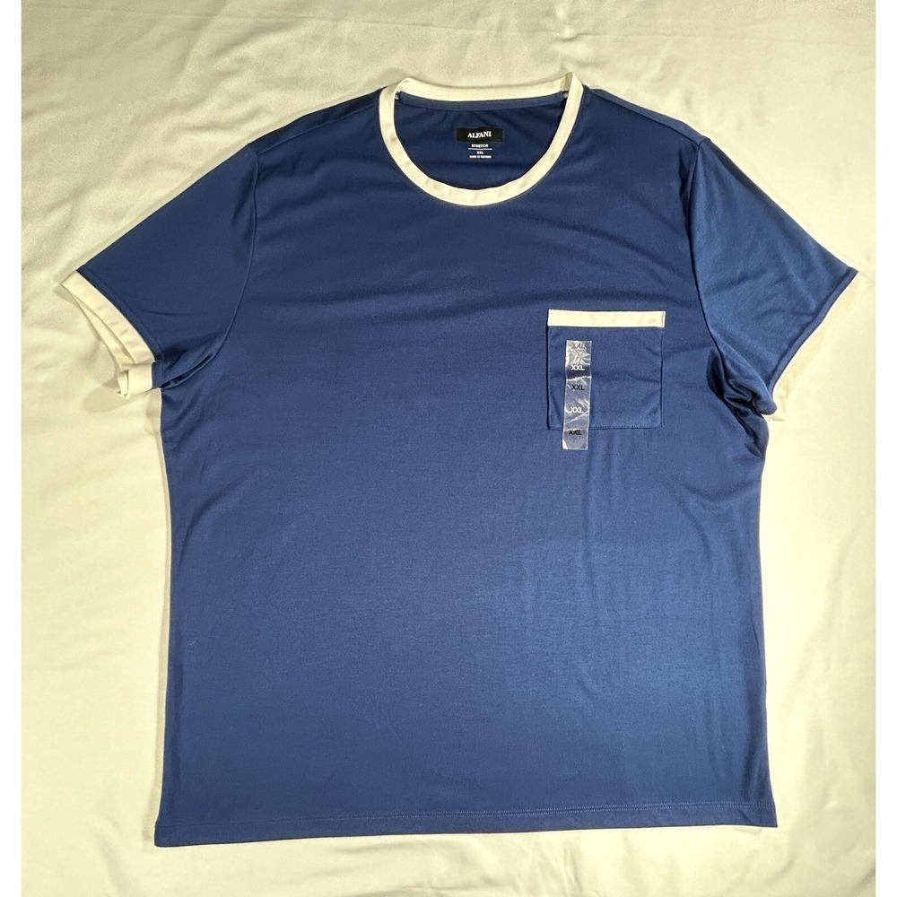 Alfani Short Sleeve Blue Athletic Shirt Men's Size XXL New designer athleisure‎
